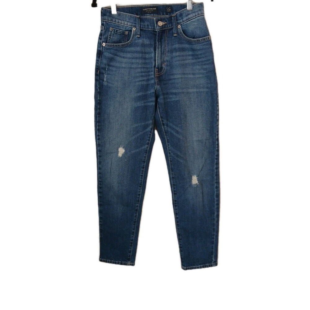 Lucky Brand‎ Drew Mom Jeans High Rise Tapered Denim Blue Women's Size 0/27 Ankle